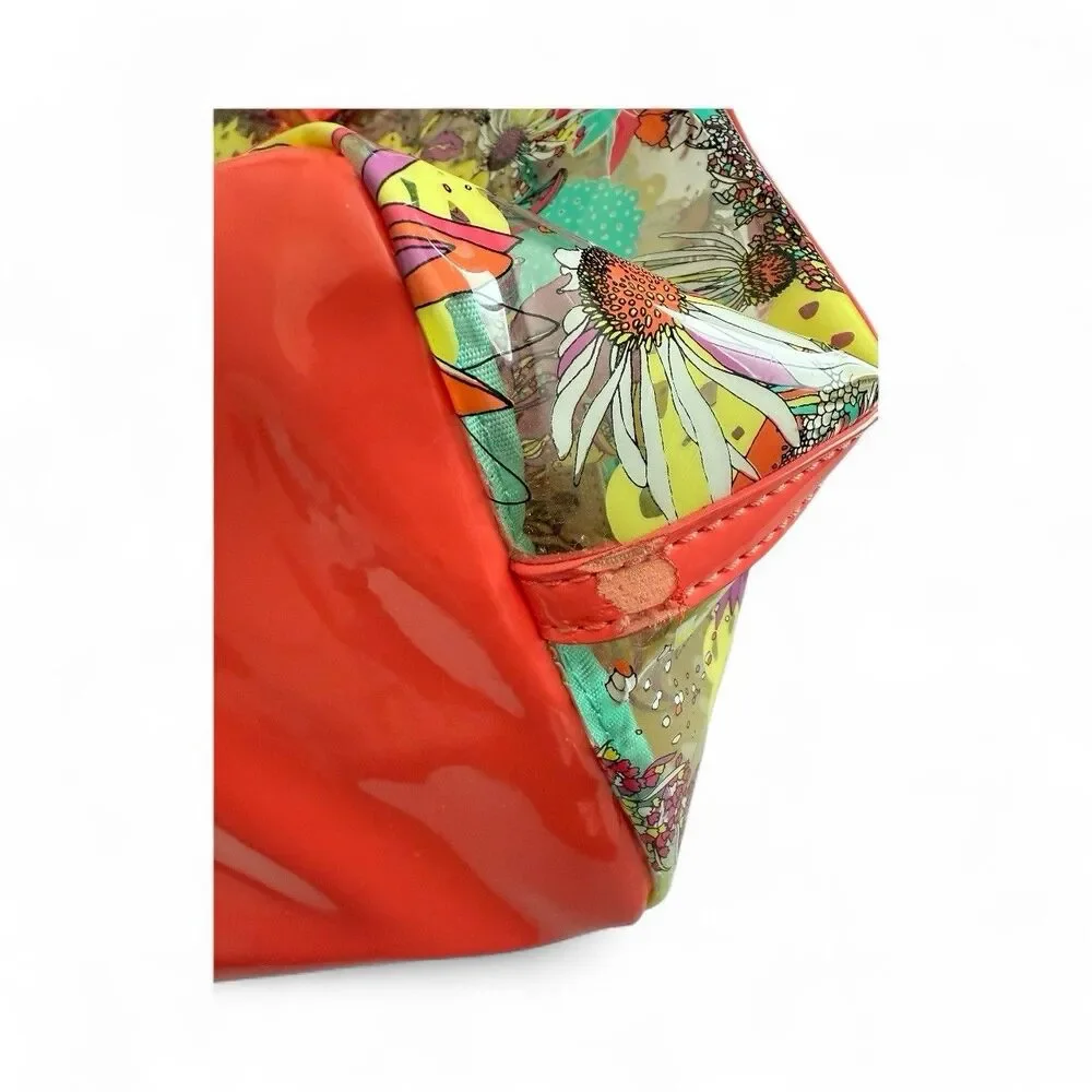 Sakroots Clear Koi Tote Shoulder Purse Coral BeachPool Bag w/Makeup Wallet‎